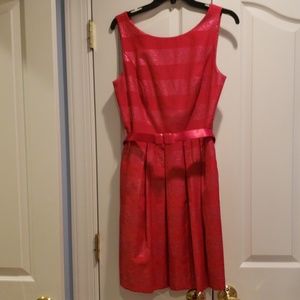 Trina Turk Raspberry belted cocktail dress sz 6